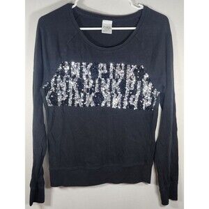 Victoria's Secret Pink Bling Sequin Long Sleeve Top Women's Size XS